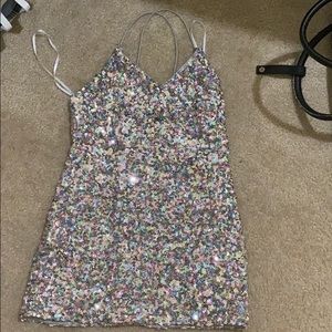 Lulu silver sequin dress size XS.
